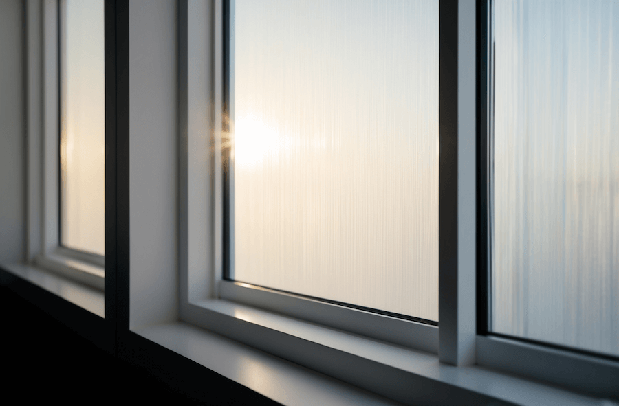 Blask światła przebijający się przez folię okienną
