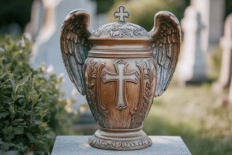 Urna motyw religijny