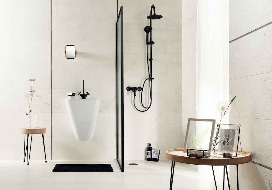 Duże białe płytki do łazienki – kolekcja Organic Matt Duże białe płytki do łazienki – kolekcja Organic Matt