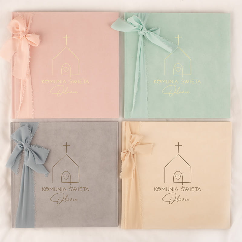 Albumy komunijne w pastelowych kolorach